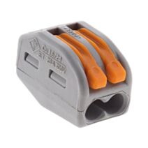 Lot de 50 mini bornes de connexion rapide a levier s222 pour fils rigides et souples - 2 entrees - wago