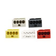 Lot de 5 mini bornes de connexion rapide s243 pour fils rigides telephoniques - 4 entrees - wago