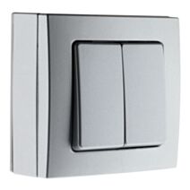 Va & vient double 10a saillie borne auto gris - bel'vue