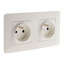 Double prise 2p+t 16a precablee blanc - artezo 
