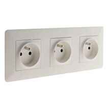 Triple prise 2p+t 16a precablee blanc - artezo 