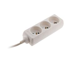 Multiprise 3 prises + fiche extra plate blanc 1m - ZENITECH