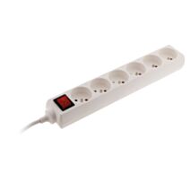 Multiprise 6 prises 16a 2P+T + interrupteur et fiche extraplate blanc nf - ZENITECH