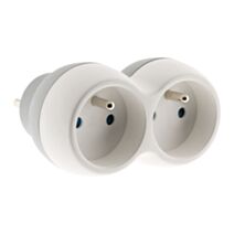 Fiche 2 prises Biplite 16a 2P+T facade gris / blanc