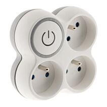 Fiche 3 prises Triplite 16a 2P+T facade + interrupteur gris / blanc