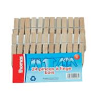 24 Pinces à linge bois - THOMAS