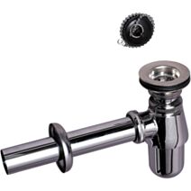 Bonde + siphon en laiton pour lavabo
