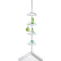 Étagère douche tél. angle compact blanc