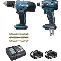 Mallette perceuse DDF453 + boulonneuse DTD146 + 2x18V 3Ah - MAKITA