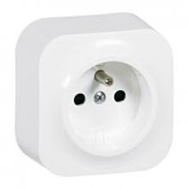 Prise 2P+T Horizontale saillie Profil Eco Blanc 