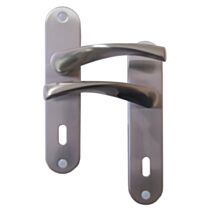 Poignées de porte trou clé Léon nickelé mat entraxe 165mm - B BEAUTY