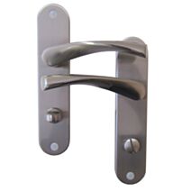 Poignées de porte à verrou Léon nickelé mat entraxe 165mm - B BEAUTY