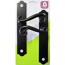 Poignées de porte bec de cane Solène fer noir - MR BRICOLAGE