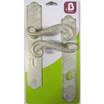 Poignées de porte trou clé Solène blanc/or - MR BRICOLAGE