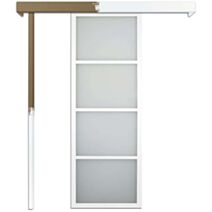 Lot porte coulissante 4 carreaux blanc 73cm - SKYLAB