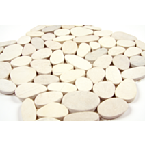 carrelage mosaïque de galets rectifiés blanc - MATINTER