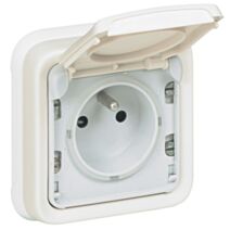 Prise de courant et volet de protection IP55 plexo complet encastré blanc - LEGRAND