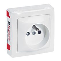 Prise de courant avec terre Appareillage Saillie - bornes auto - Blanc - LEGRAND