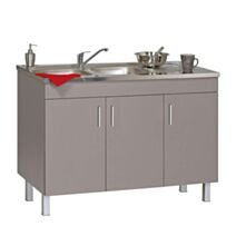 Meuble sous-évier 3 portes Sirius basalte - M KIT