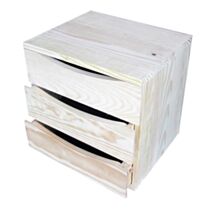 Bloc 3 tiroirs modulable en pin - SERVARY