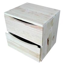 Bloc 2 tiroirs en pin modulable - SERVARY