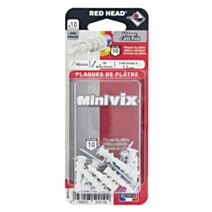 10 Chevilles Minivix Autoforeuses + Vis TR Ø3x25mm - RED HEAD