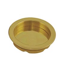 Poignée cuvette ronde à encastrer laiton poli verni