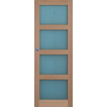Porte coulissante hêtre 4 panneaux H.204 x l.73 cm
