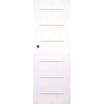 Porte coulissante Linia pré-peinte gravée H.204 x l.83 cm