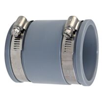 Manchon pvc souple multi-materiaux ff ø 50 de 50 à 58mm gris + colliers inox - INTERPLAST