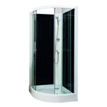 Cabine de douche GENA Sans silicone Quart de cercle Profilés alu Blanc 90cm