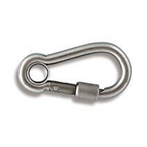 Porte-mousqueton "sécurité" à vis acier inoxydable