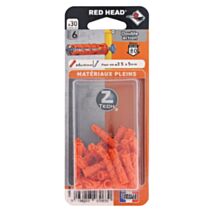 6 Chevilles Ztech Matériaux Pleins Ø12x60mm - RED HEAD