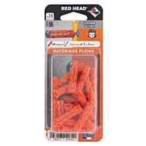 20 Chevilles Ztech Matériaux Pleins Ø8x50mm - RED HEAD