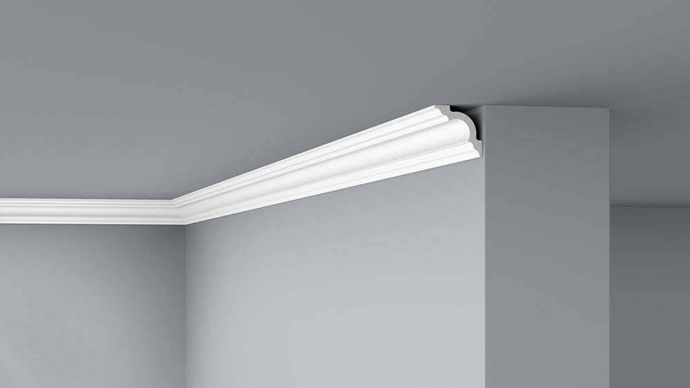 2 Moulures de plafond D8 polystyrène 50x50mm 2m - DECOFLAIR