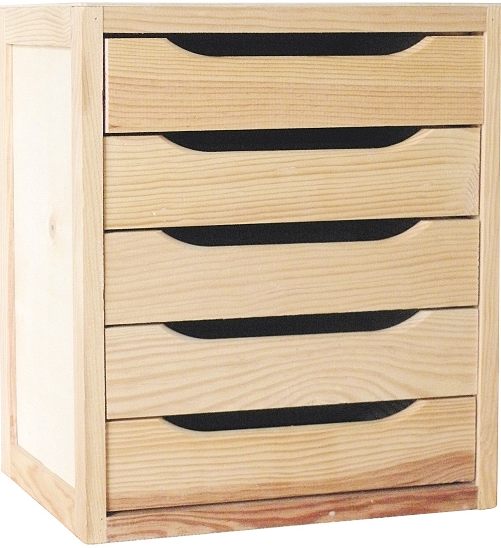 Bloc 5 tiroirs pin massif 45.8x39x30 - SERVARY