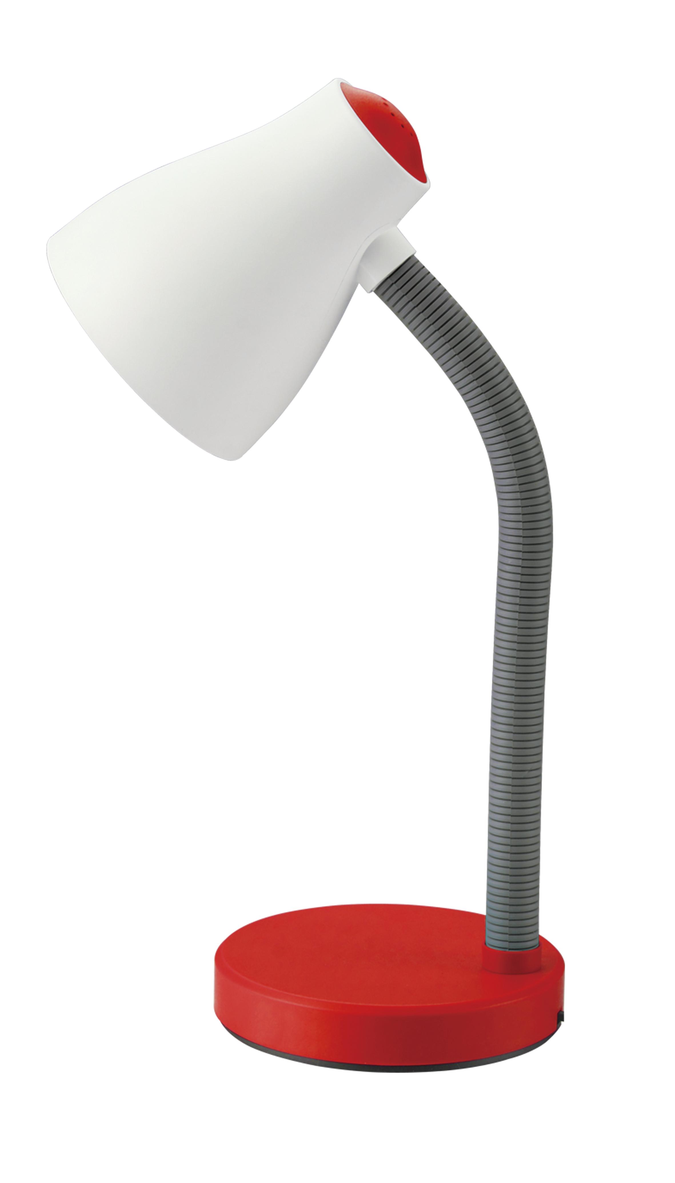 Lampe de bureau 25W bicolore blanc rouge - INVENTIV