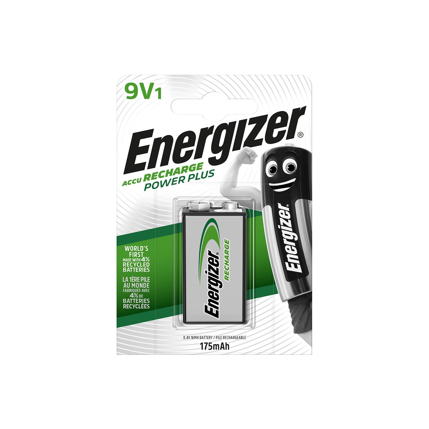 pile 9v - hr622 rechargeable power plus - 175mah - ENERGIZER