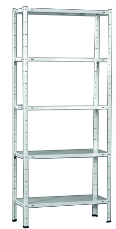 Etagère de rangement métal 5 tablettes H170xL75xP30cm blanc - B RESIST 
