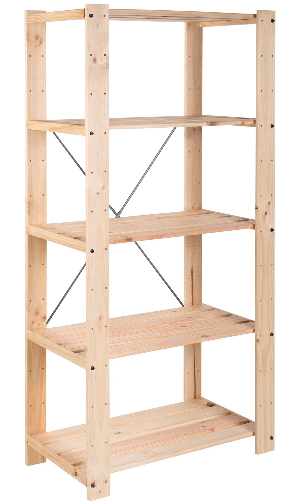 Etagère Rangement Bois Massif Robuste 174,2x76,7x43cm