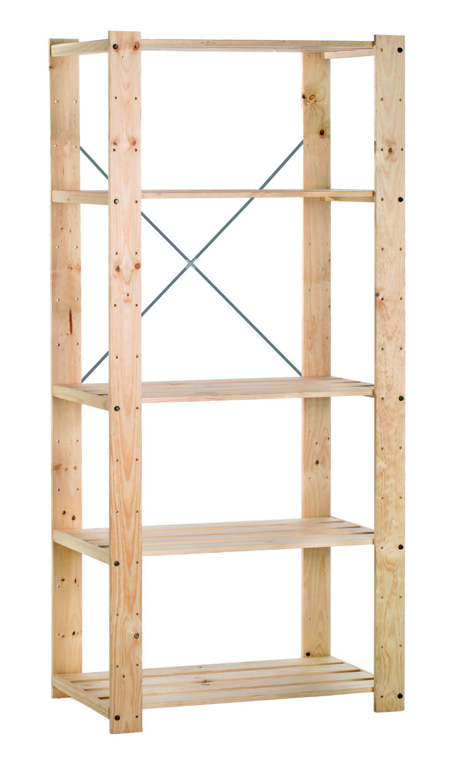 Etagère Rangement Bois Massif Robuste 174,2x76,7x43cm