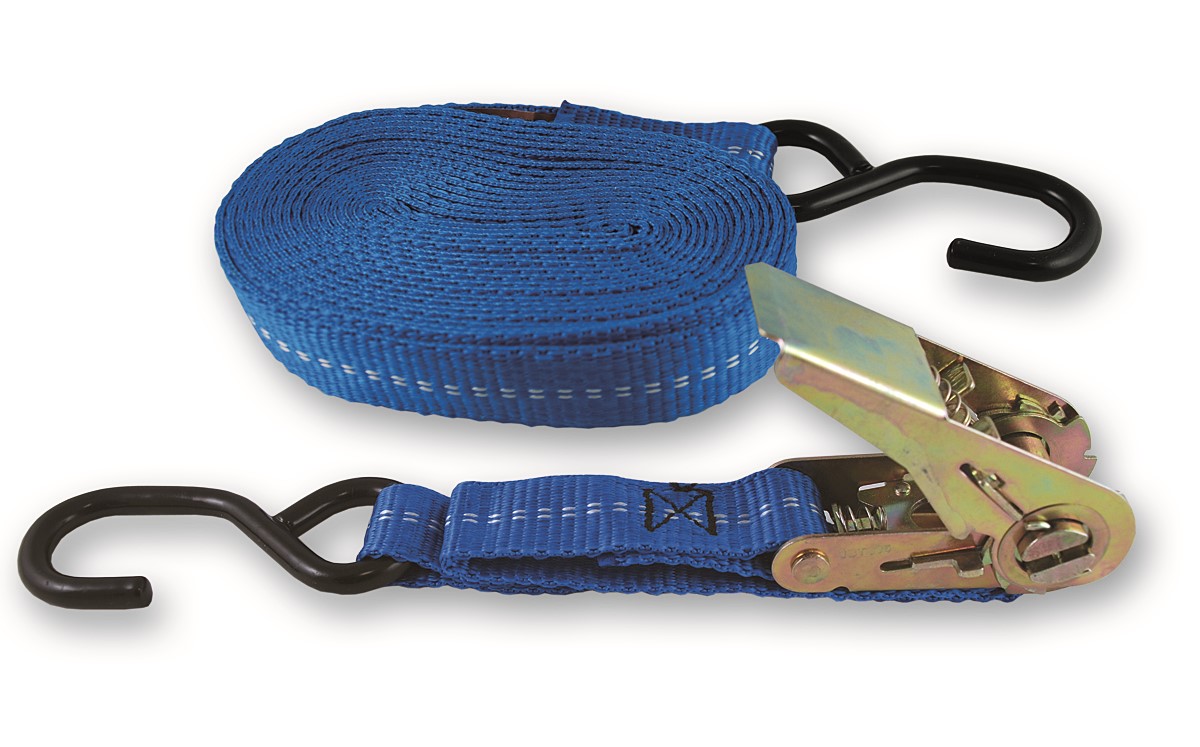 2 sangles d'arrimage avec tendeur à cliquet et crochets en 2 parties - CHAPUIS