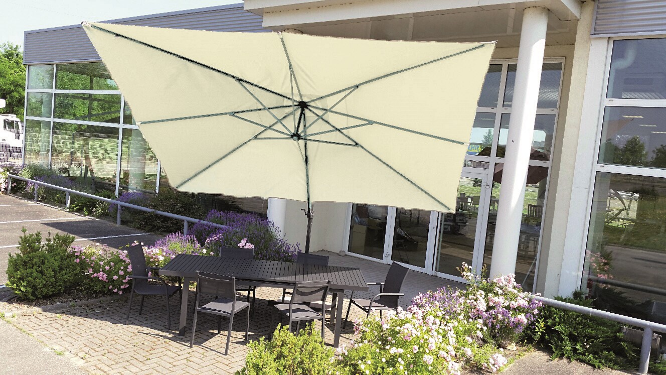 Parasol déporté rectangulaire 4x3m Coloris écru 