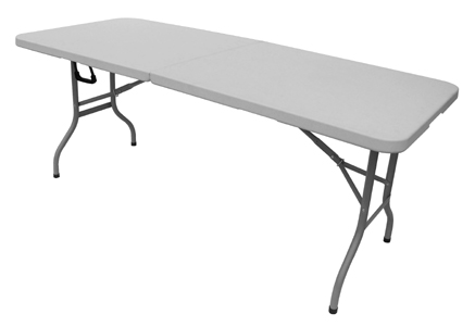 TABLE PLIANTE 180CM CAMPING BLANC