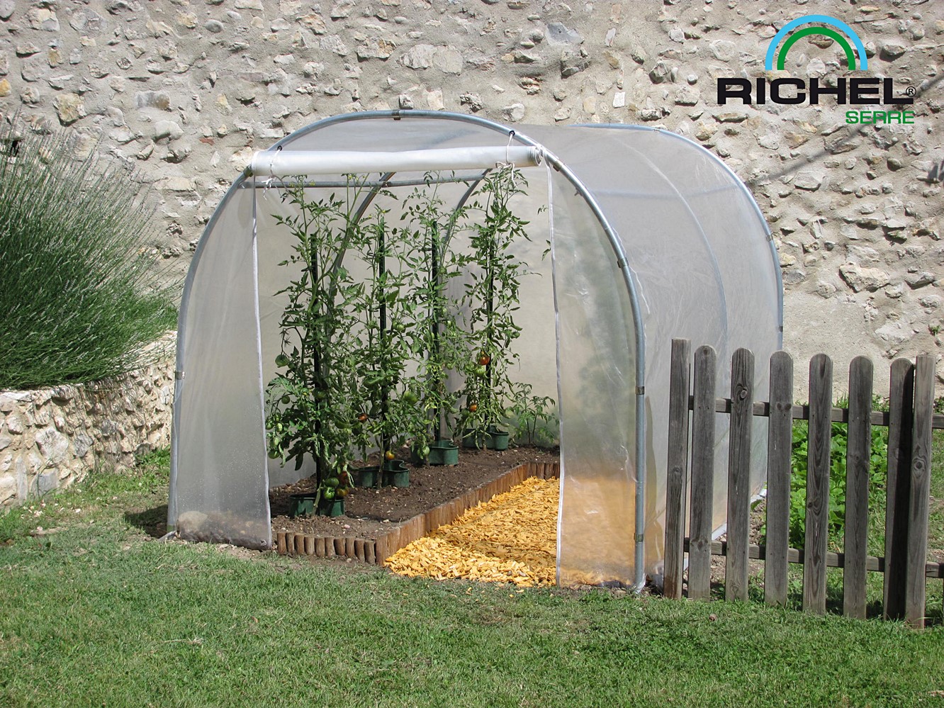 Serre 2x3m - 6 m2 1 porte zippée - 32 mm - 200 µ - RICHEL