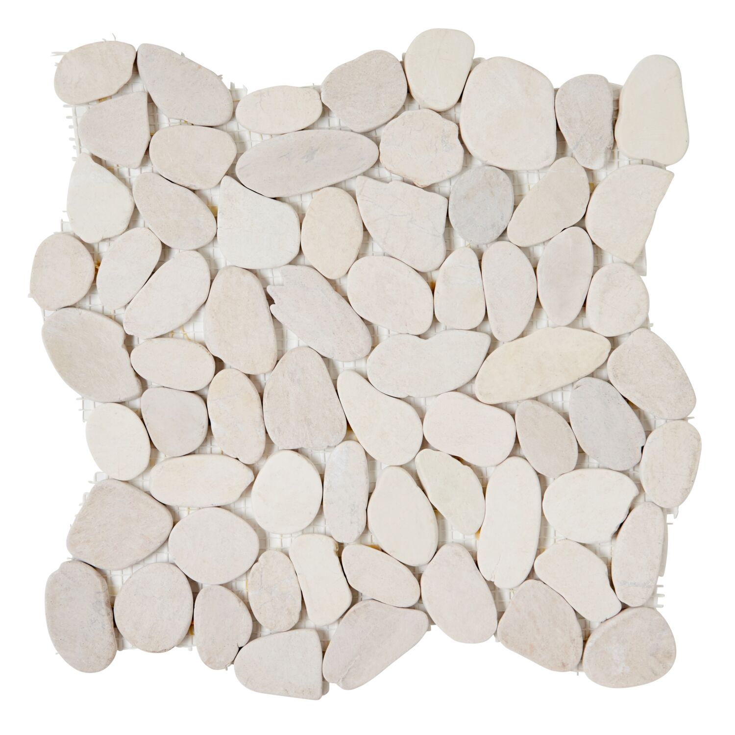 carrelage mosaïque de galets rectifiés blanc - MATINTER