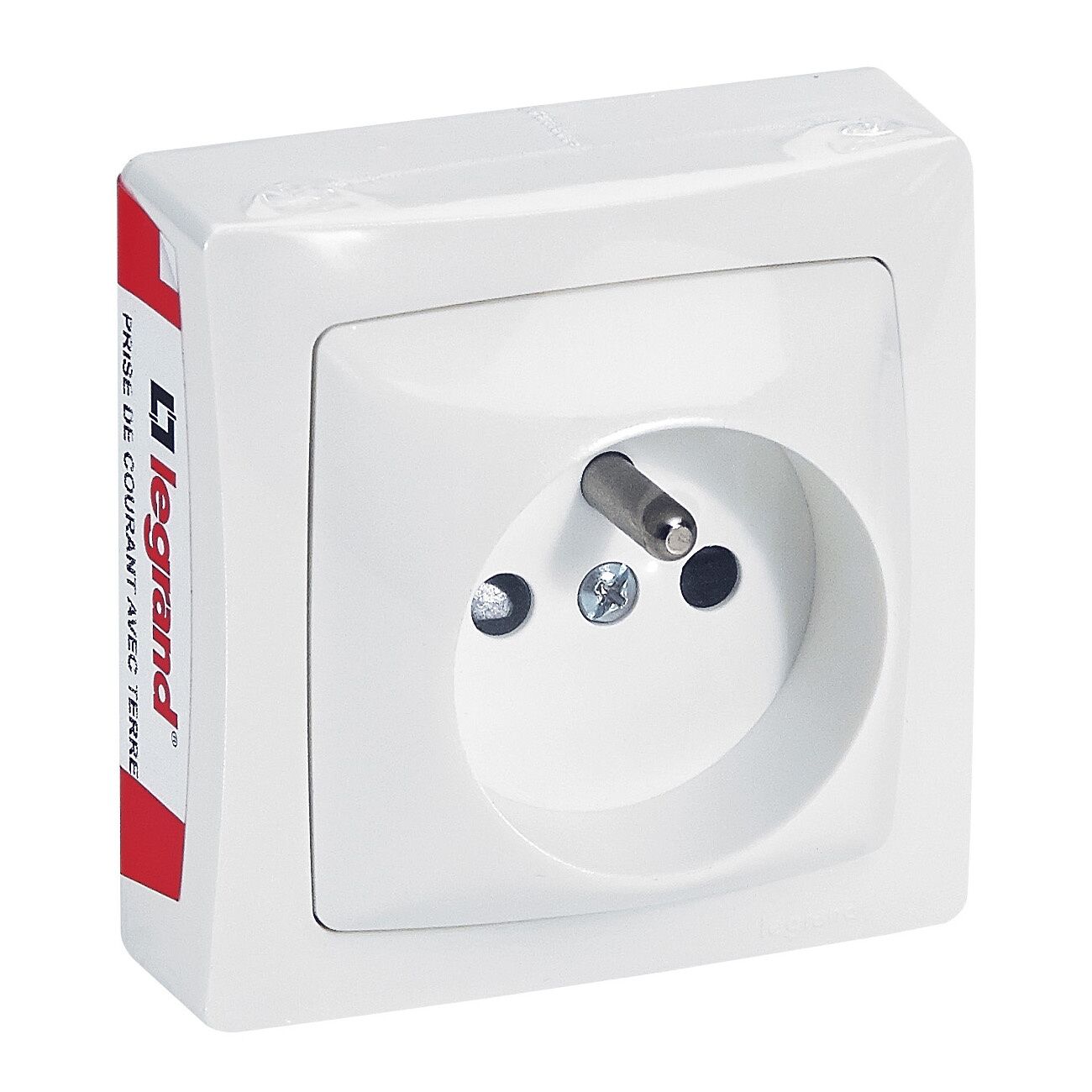 Prise de courant avec terre Appareillage Saillie - bornes auto - Blanc - LEGRAND