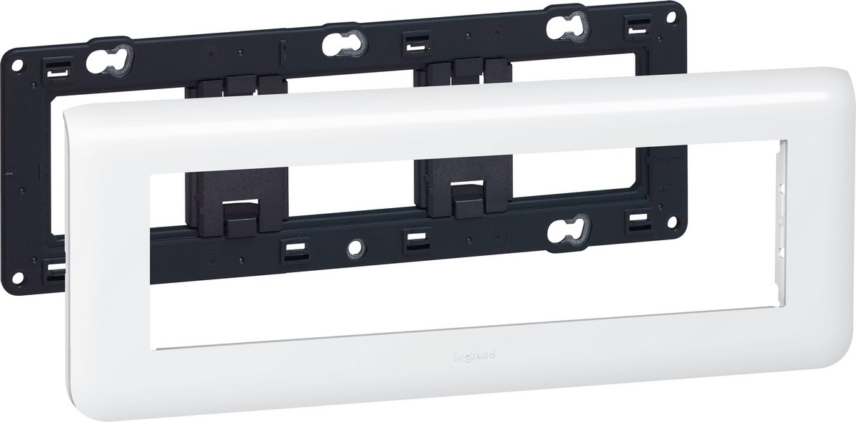 plaque support mosaic - pour 8 modules montage horizontal - blanc - LEGRAND