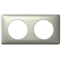 Plaque céliane 2 postes entraxe 71 mm - anodisé titane - LEGRAND