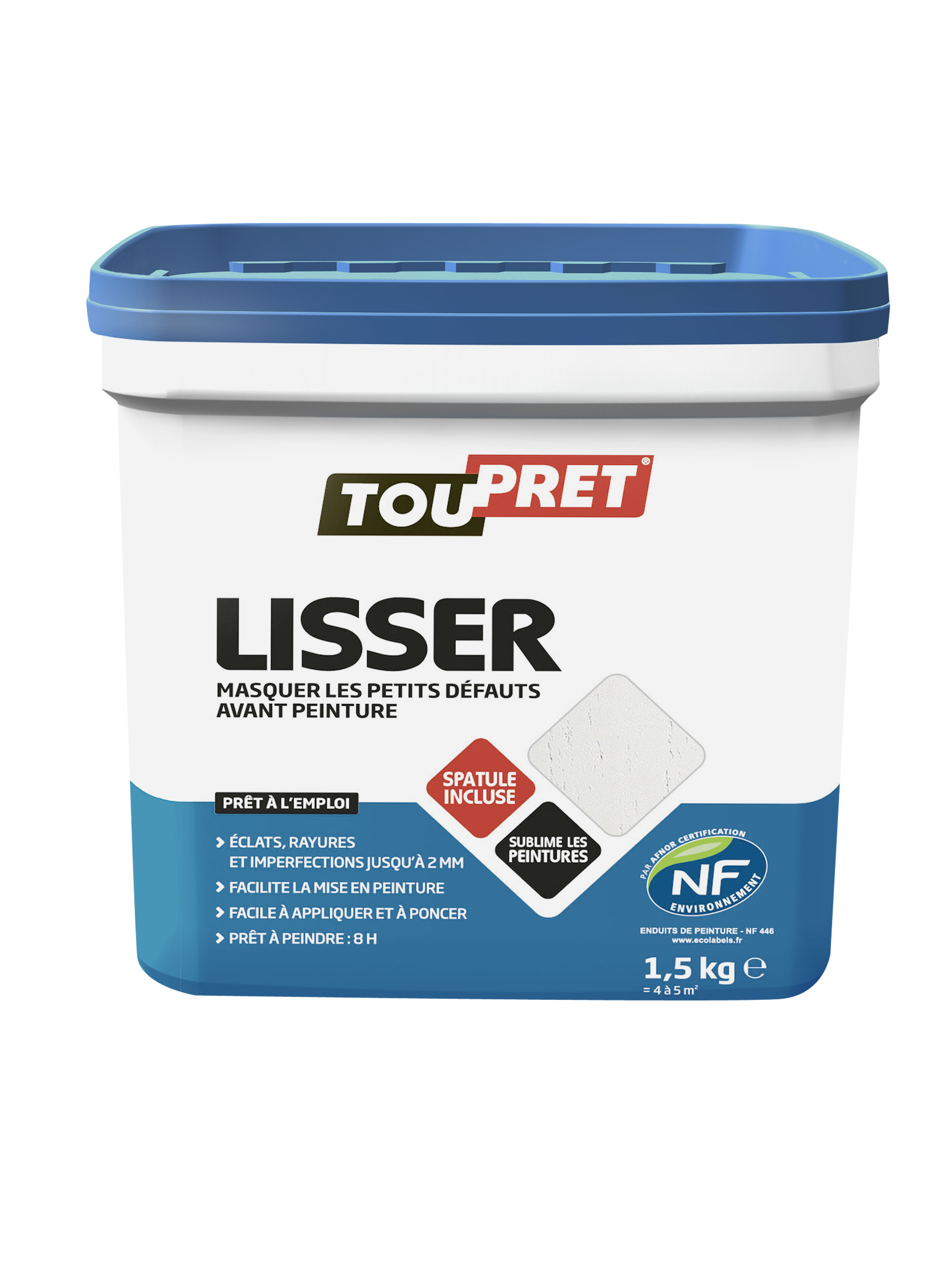 Enduit de lissage Lisser en pâte en 1,5kg - TOUPRET